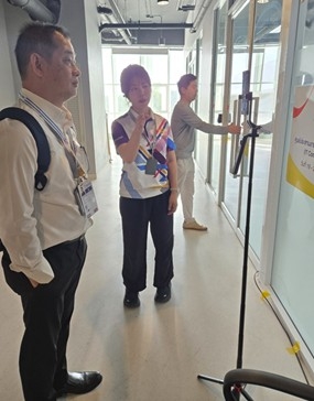 태국 씨게임 대회에서 AI 안면인증을 통해 IT지휘통제실(ITCC) 출입통제를 진행하고 있다.