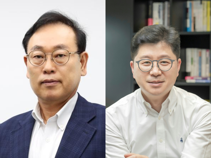더존비즈온 공동대표 이강수 부회장(왼쪽), 지용구 사장