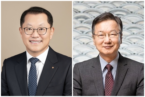 김희철 한화오션 사장(왼쪽), 최성안 삼성중공업 부회장. 각 사