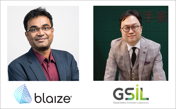 Blaize Dinakar Munagala CEO(왼쪽), 이정우 지에스아이엘 대표. 사진=지에스아이엘