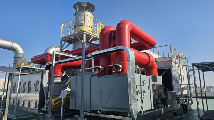 대양이엔아이 전기식 휘발성유기화합물(VOCs) 처리 설비 'ARECA V' 현장 모습. 사진 출처 : 대양이엔아이