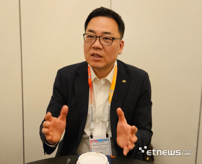 서훈교 대상웰라이프 대표가 지난 9일부터 12일(현지시간)까지 미국 라스베이거스 베네시안 호텔·컨벤션에서 열린 세계 최대 의료IT 컨퍼런스 'HIMSS 2026'에서 본지와 만나 인터뷰했다.