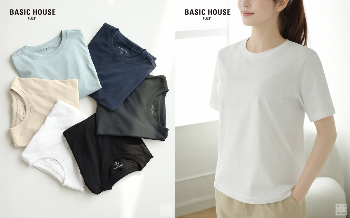 Daiso Launches K-Fashion Basic House T-Shirts for Just 5,000 Won: A Must-Have Spring Staple!