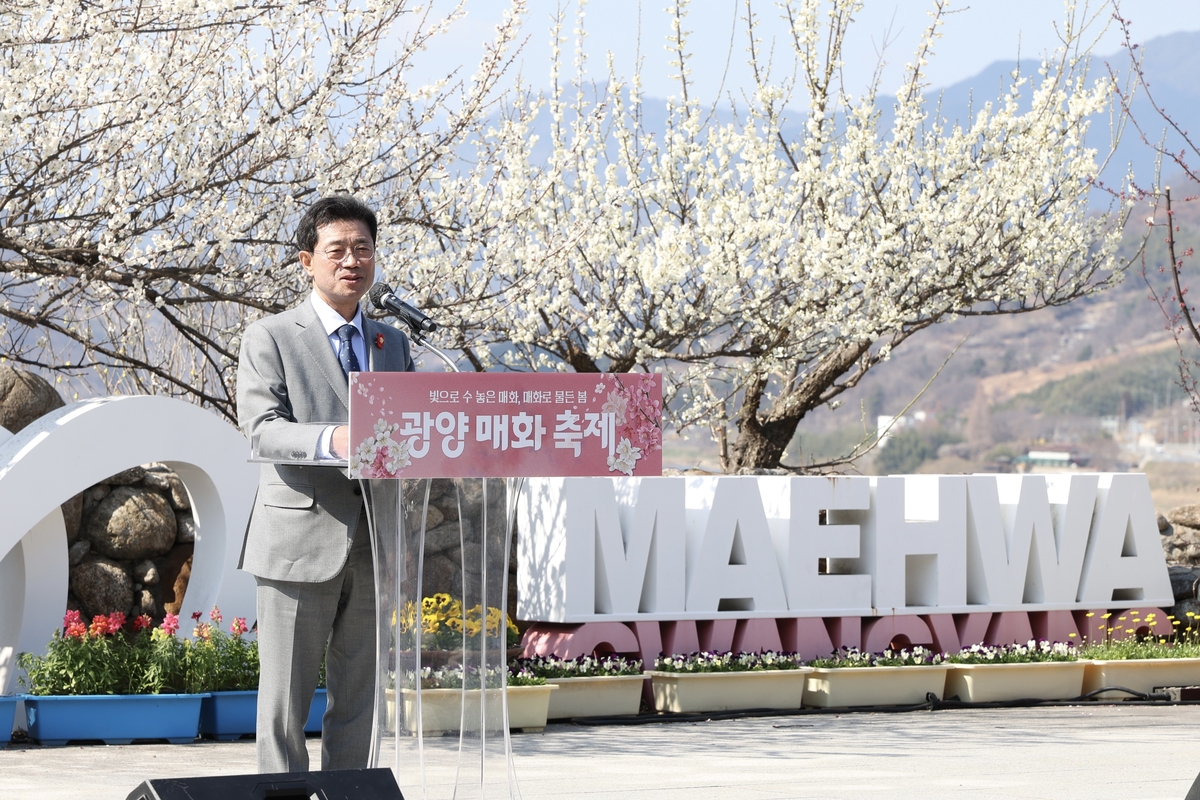 광양 매화축제 개막…22일까지 볼거리·먹거리 풍성 | 연합뉴스