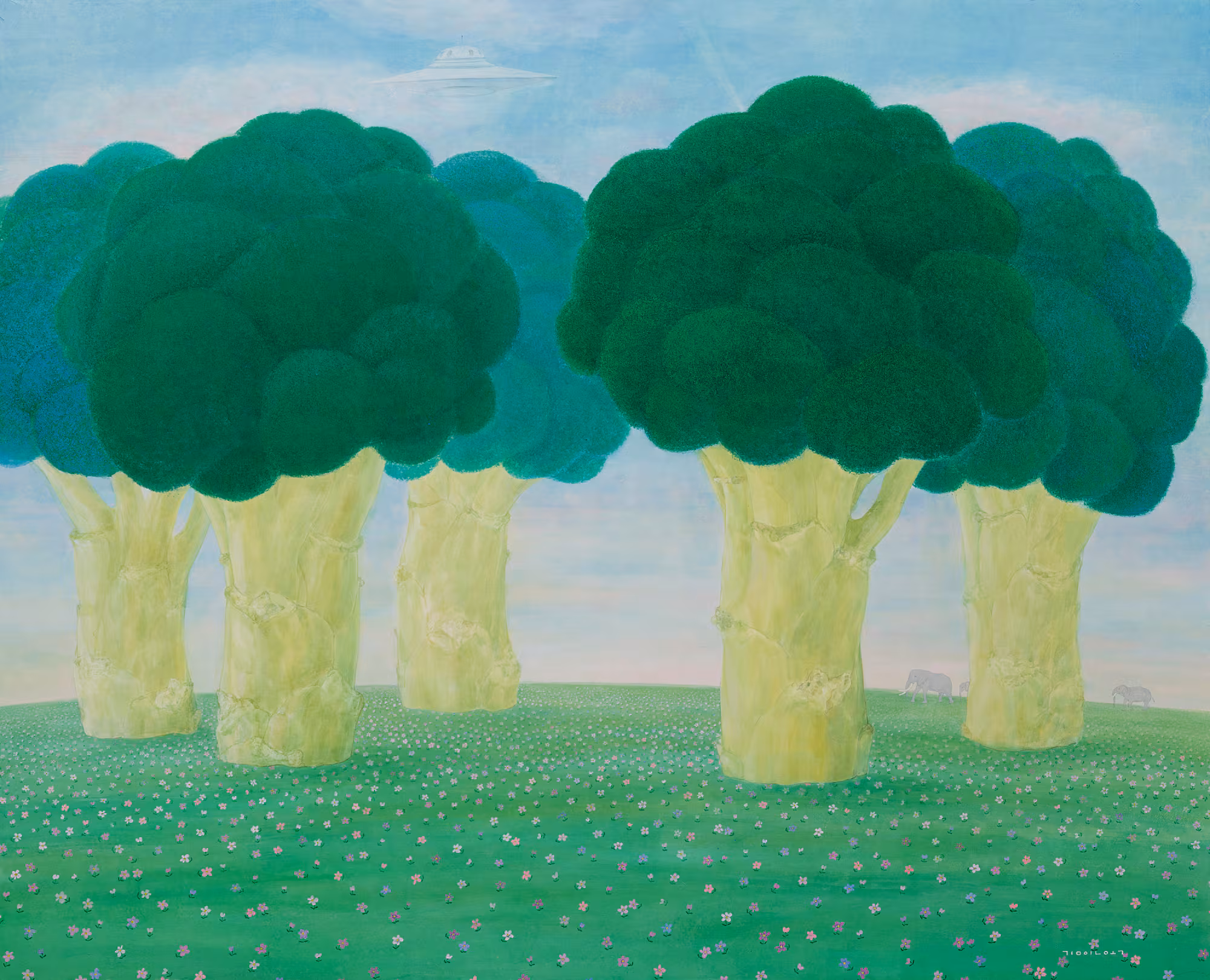 2. 김인옥, 기다림, 162x130cm, 한지에 채색, 2025