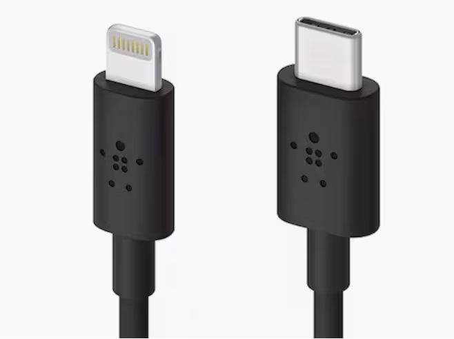 라이트닝(왼쪽)과 USB-C(오른쪽) 충전단자. / 벨킨 홈페이지 캡처.