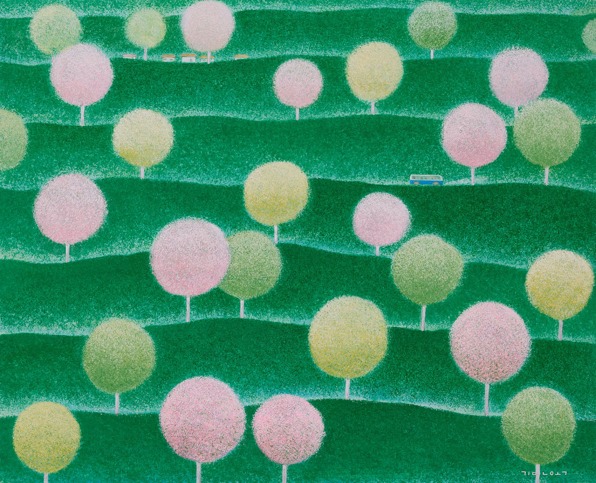 3. 항금리 가는 길, 91x72.5cm, 한지에 채색, 2026