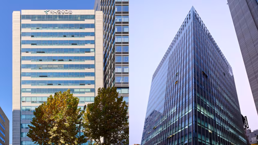 하나금융그룹 강남사옥(왼쪽)과 태광타워. /하나자산신탁 제공