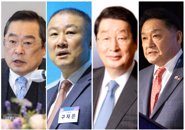 왼쪽부터 구자열 LS 이사회 의장,  구자은 LS 회장, 구자엽 LS전선 회장, 구자균 LS일렉트릭 회장.
