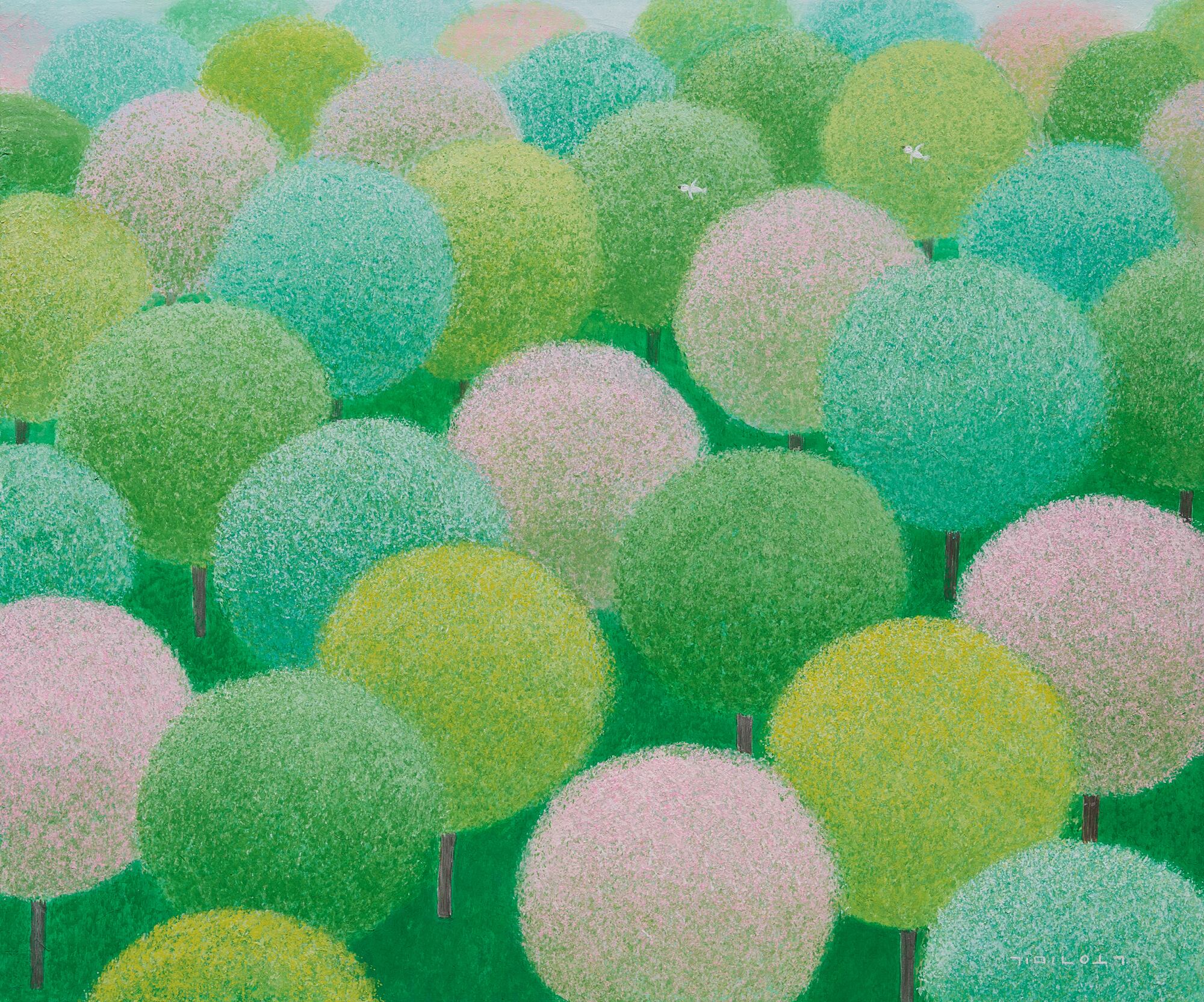 1. 항금리 가는 길, 53x54.5cm, 한지에 채색, 2025