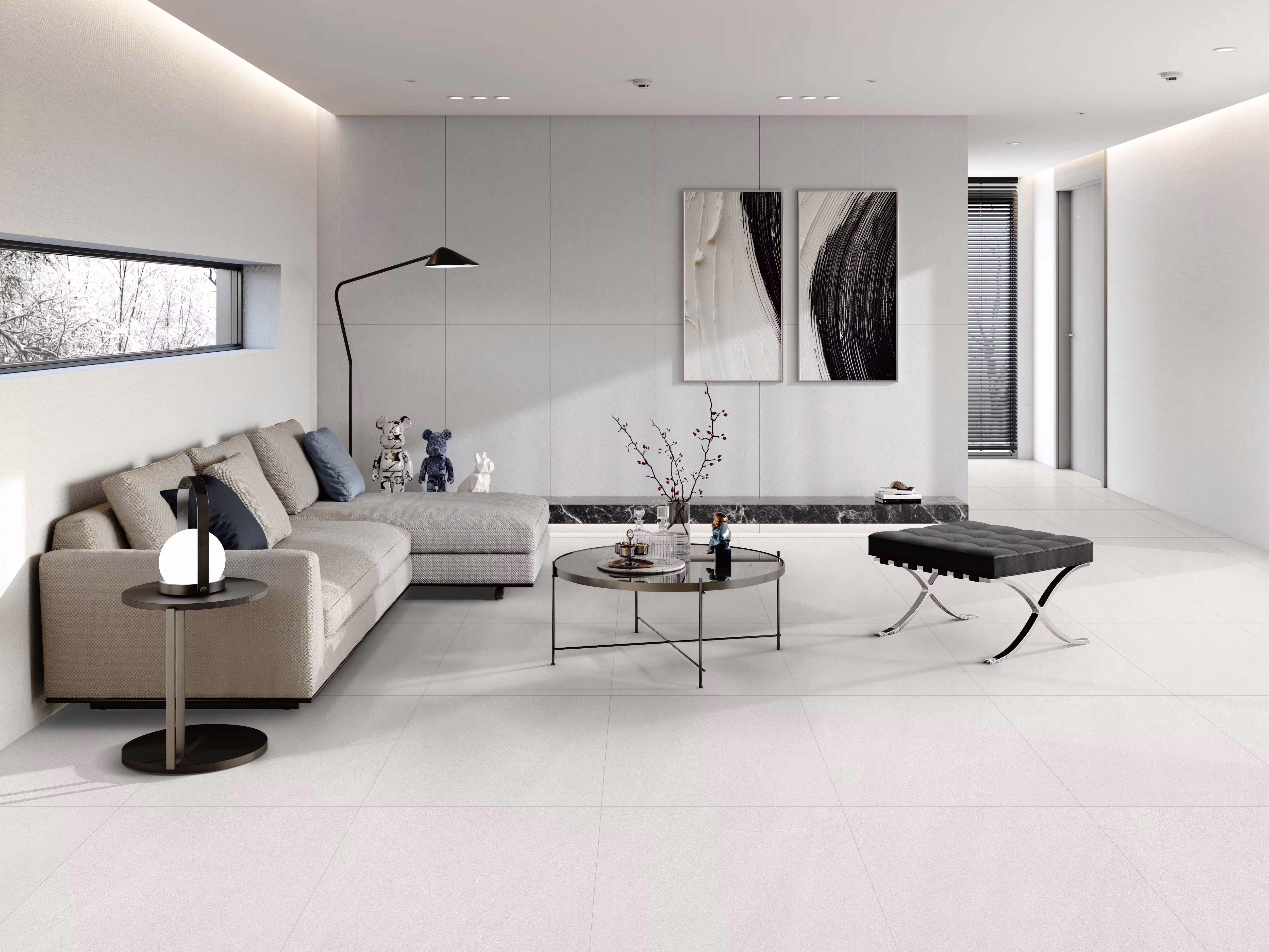 KCC글라스 홈씨씨의 강마루 신제품 숲 강마루 스톤 스퀘어(SQUARE) 시로코 라이트. /KCC글라스 제공