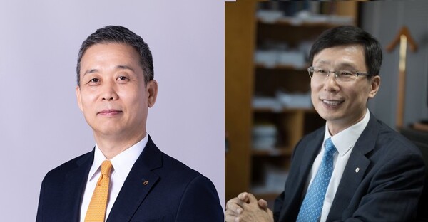 윤병운 NH투자증권 대표(왼쪽),  배경주 전 자산관리전략총괄 전무. /NH투자증권