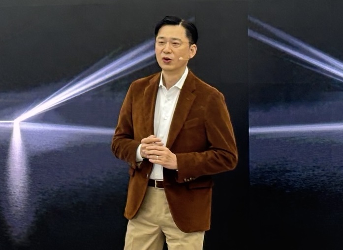 임성택 삼성전자 한국총괄 부사장이 26일 '비스포크 AI 콤보' 세탁건조기 출시 행사에서 발표를 하고 있다. / 이광영 기자