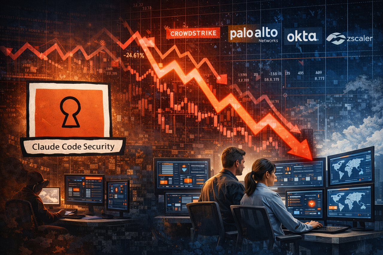 클로드 코드 시큐리티로 글로벌 보안주가 하락했지만 전문가들은 보안 전체 분야를 대체하기는 아직 이르다고 평가한다. / 챗GPT 생성 