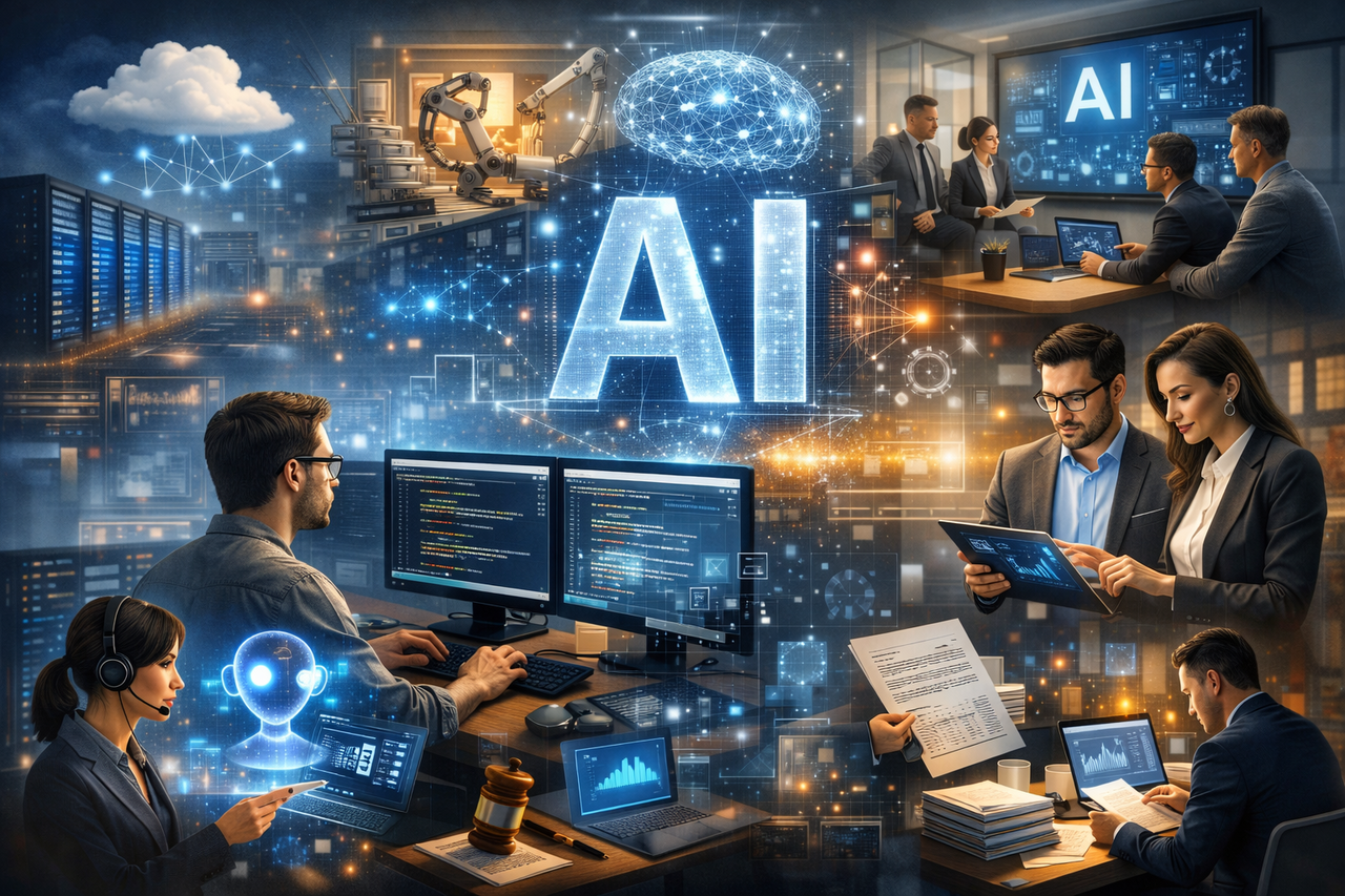 기업 업무에 AI가 본격적으로 접목되고 있다. / 챗GPT 생성