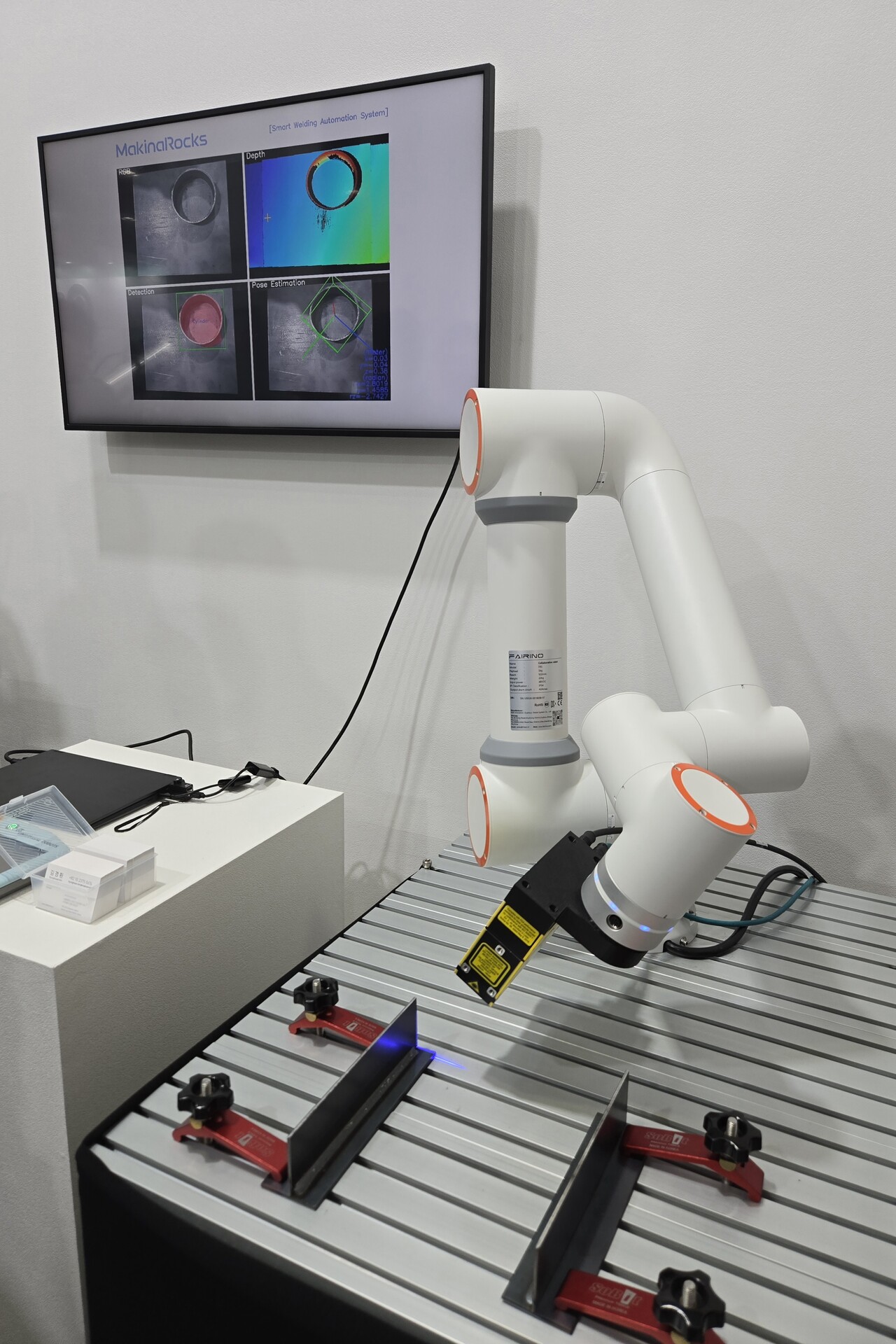 마키나락스가 선보인 용접 특화 솔루션 '웰드비전엑스(Weld VisionX)'./  홍주연 기자