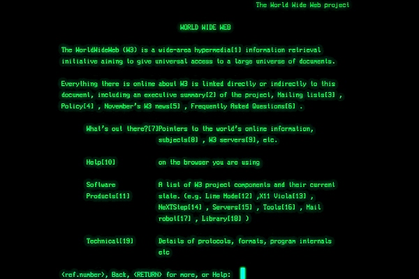 세계 최초의 웹사이트(http://info.cern.ch) [사진: CERN]