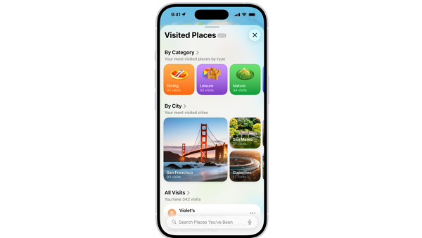 iOS 26에서 애플 지도가 방문한 장소 기능을 도입했다. [사진: 애플]