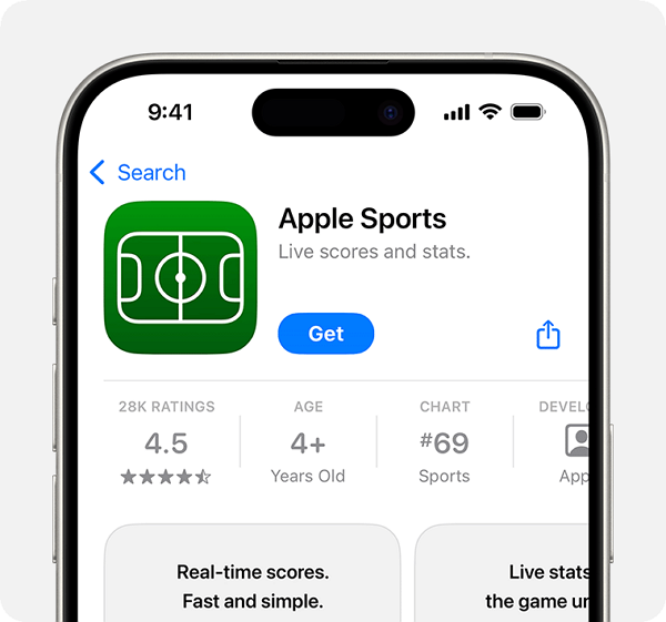 애플이 스포츠 앱 업데이트를 통해 새 기능을 추가했다. [사진: 애플]