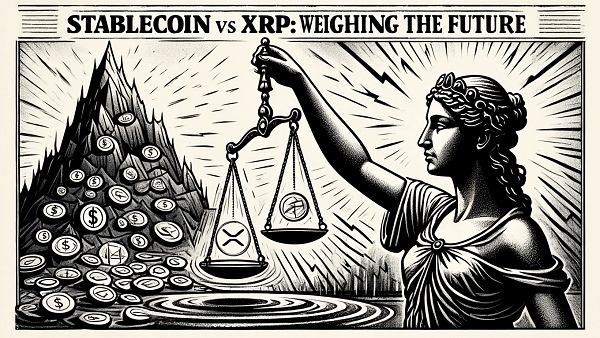 스테이블코인이 글로벌 결제 인프라에서 XRP를 대체할 가능성에 대한 논쟁이 커지고 있다 [사진: Reve AI]