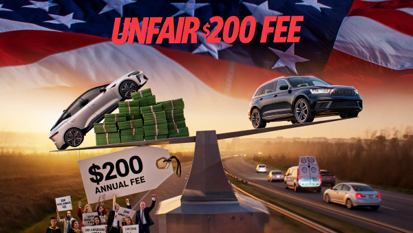 미국서 전기차 소유자에게 연간 37만원의 고정 요금을 부과하는 방안이 추진되며 논란이 되고 있다. [사진: Reve AI]
