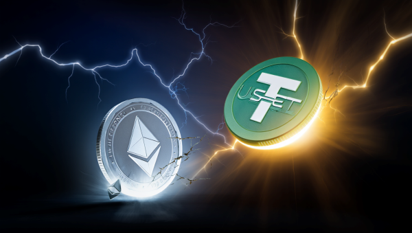 이더리움은 오랜 기간 시총 2위 자리를 지켜왔지만, 스테이블코인의 성장세로 베팅 시장이 술렁이고 있다. [사진: Reve AI]