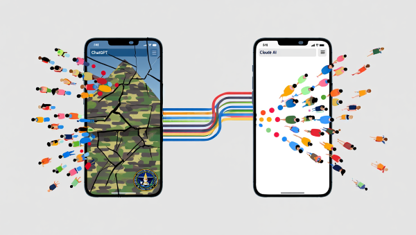 오픈AI와 미 국방부의 협력 소식이 알려지자 많은 이용자들이 클로드로 이동하고 있다. [사진: Reve AI]