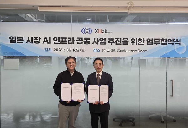 왼쪽부터 윤세혁 씨이랩 대표, 이종호 이화기계재편 대표. [사진: 씨이랩]