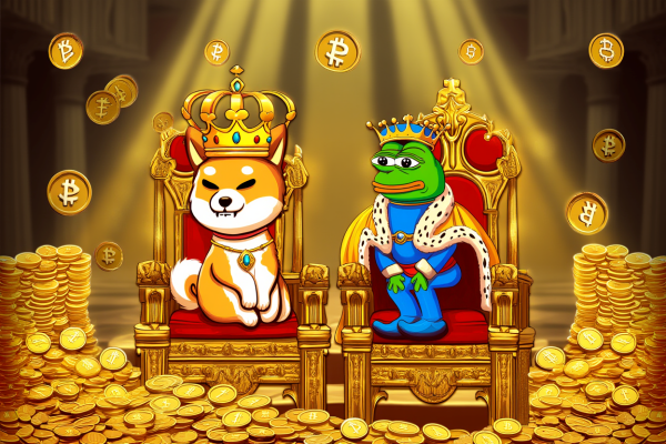 밈코인 시바이누(SHIB)와 페페(PEPE) [사진: Reve AI]
