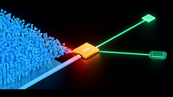 AI 추론 워크로드가 늘면서 SSD가 GPU 메모리와 데이터 레이크 사이를 잇는 핵심 저장 계층으로 떠오르고 있다.  [사진: Reve AI]