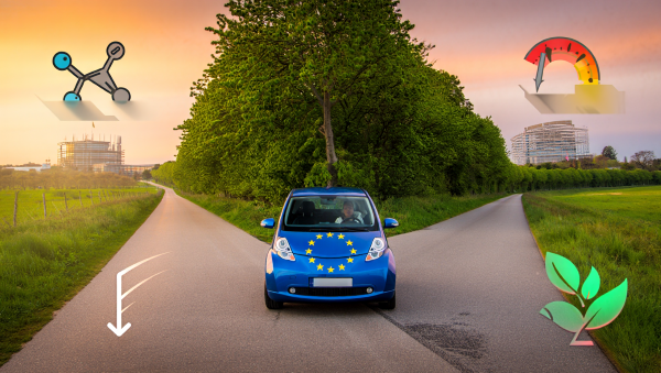 유럽연합이 2030년 자동차 기후 목표를 완하하려는 움직임을 보이고 있다. [사진: Reve AI]