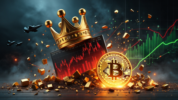 안전자산의 대표로 꼽히던 금값이 유래없는 하락을 보이면서 비트코인이 디지털 안전자산으로서 자리할 것이라는 분석이 나온다.  [사진: Reve AI]