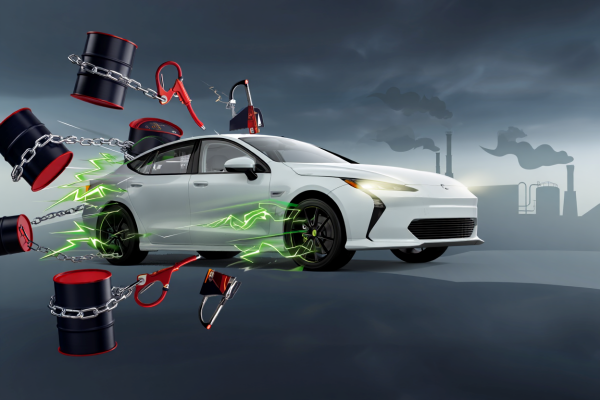 트럼프의 이란 공격은 석유 시장을 뒤흔들었지만, 동시에 전기차의 필요성을 더욱 부각시키고 있다. [사진: Reve AI]