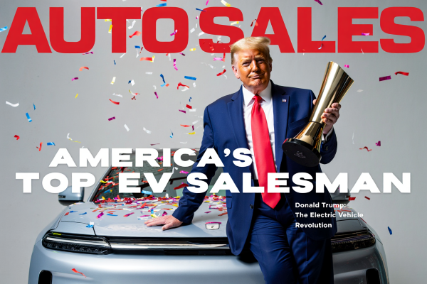 트럼프가 전기차 시장을 위축시킬 것이라는 전망과 달리 최고의 전기차 세일즈맨이라는 평가를 받고 있다. [사진: Reve AI]