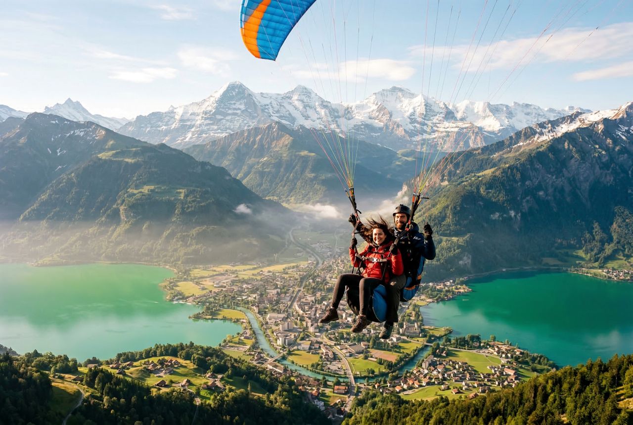 Interlaken paragliding / Designed by Freepik