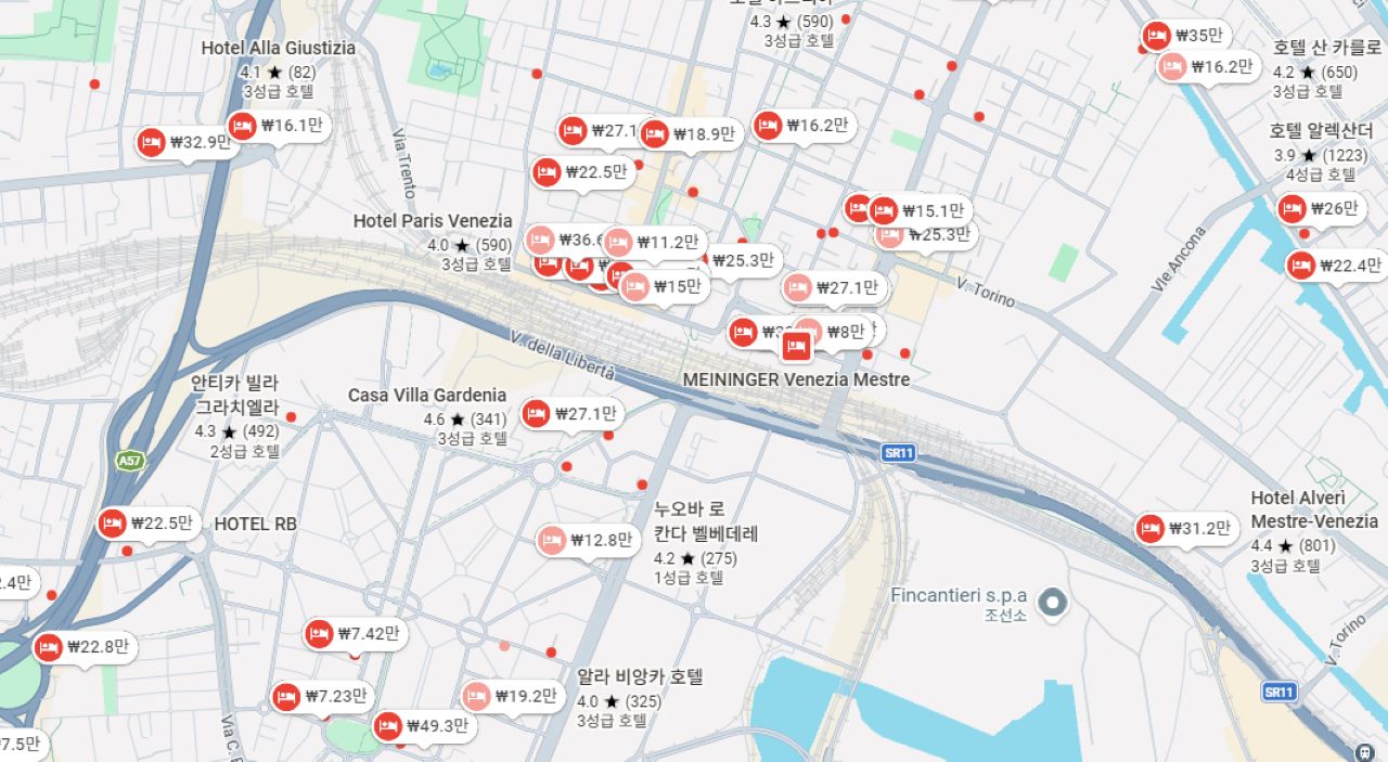 On the other hand, budget-friendly lodging in Mestre / Photo: Google Maps capture
