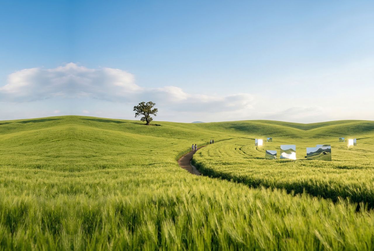 Vast Gochang green barley fields (AI image for illustration) / Designed by Freepik