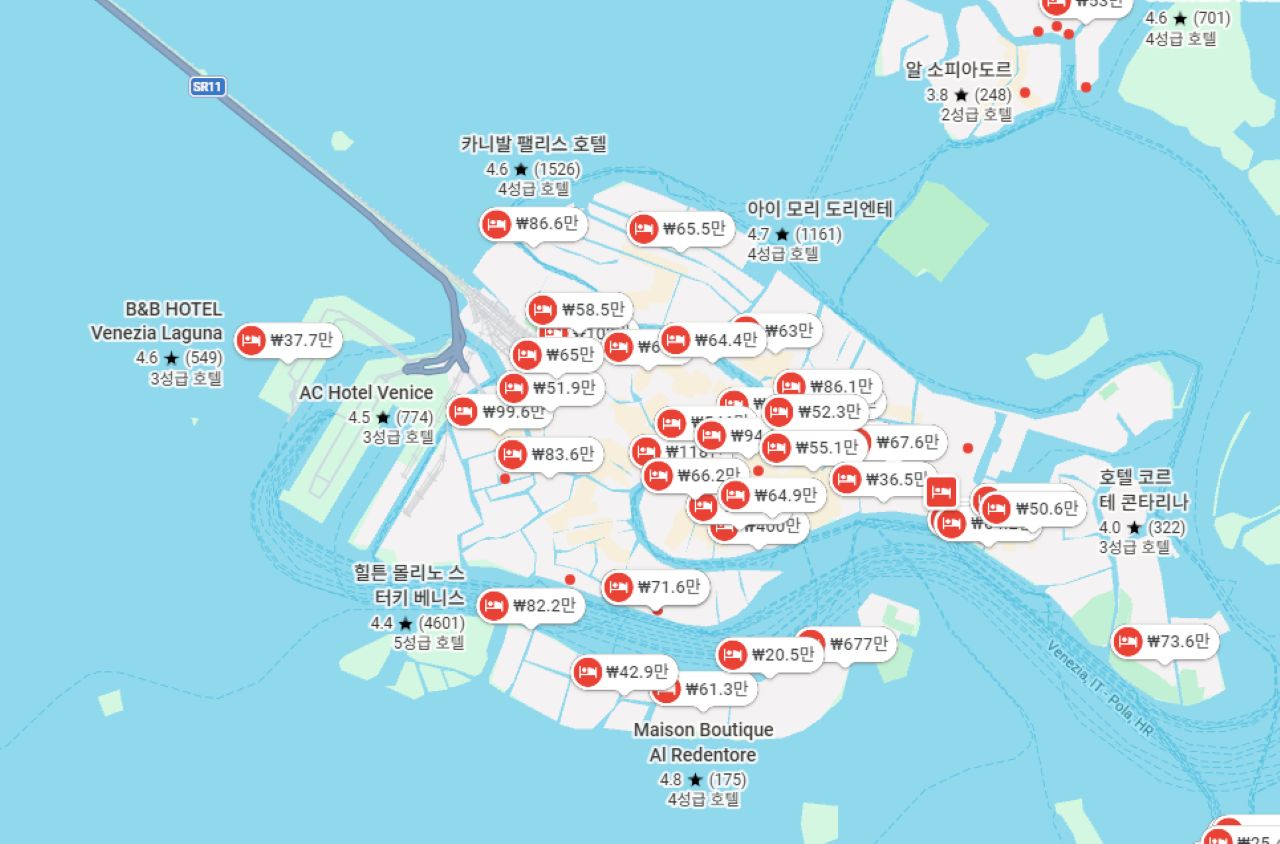Surprisingly high main-island prices even outside peak season / Photo: Google Maps capture