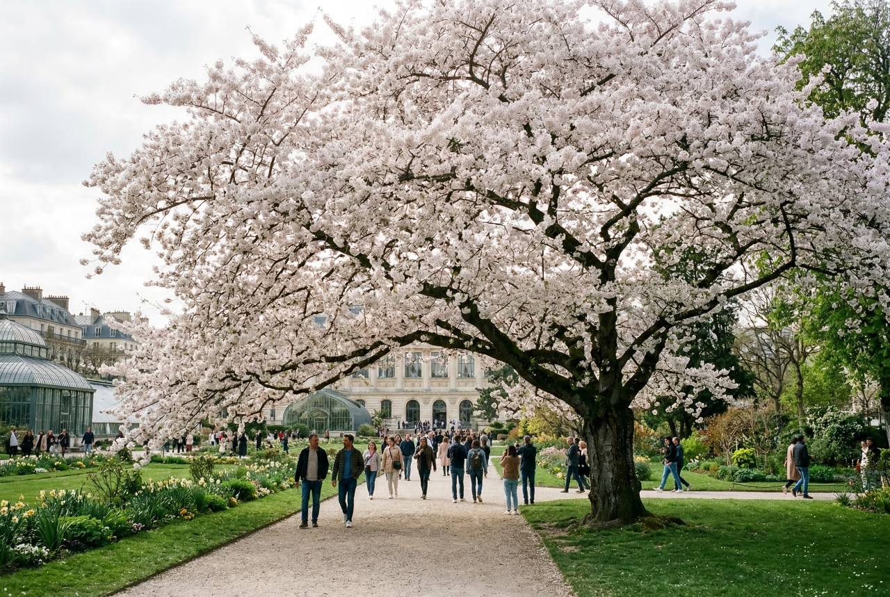 Paris Botanical Garden Cherry Blossoms