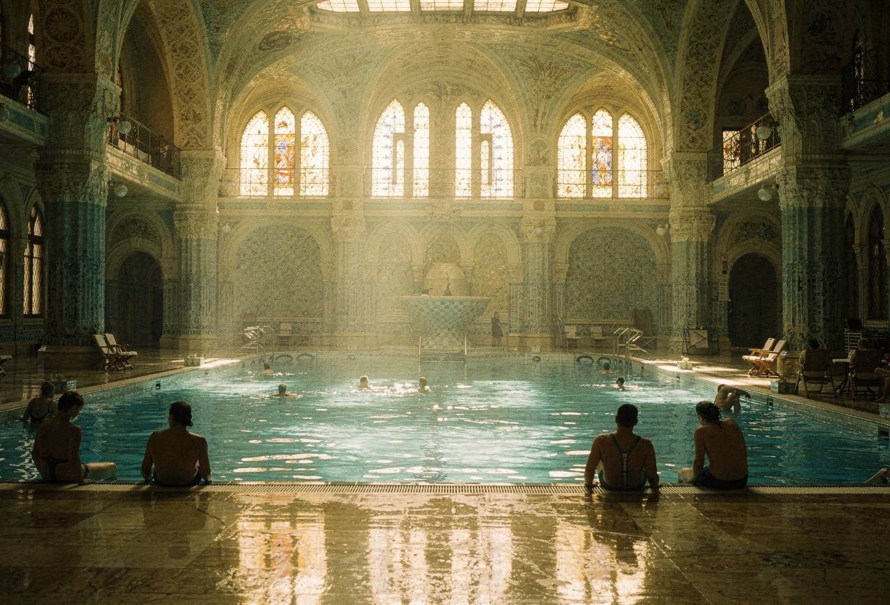 Budapest, Hungary: Modern baths in Art Nouveau style