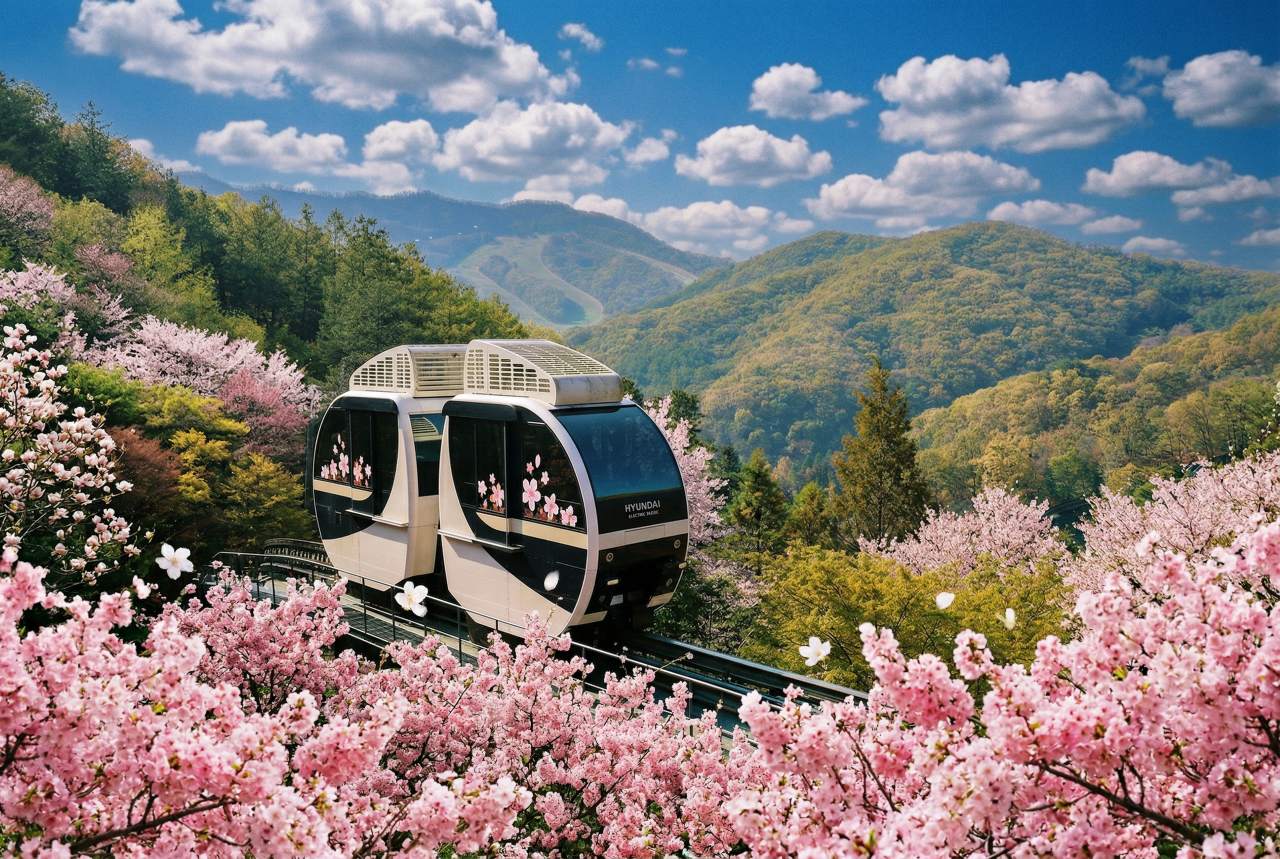 Hwadam Forest cherry blossom monorail / Photo: Gyeonggi Tourism Platform
