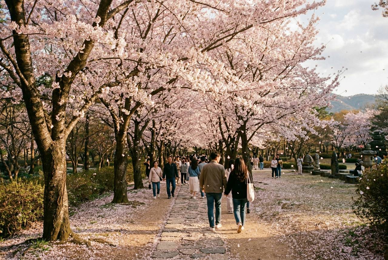 테미공원 벚꽃 로드 / 이해를 돕기 위한 AI이미지