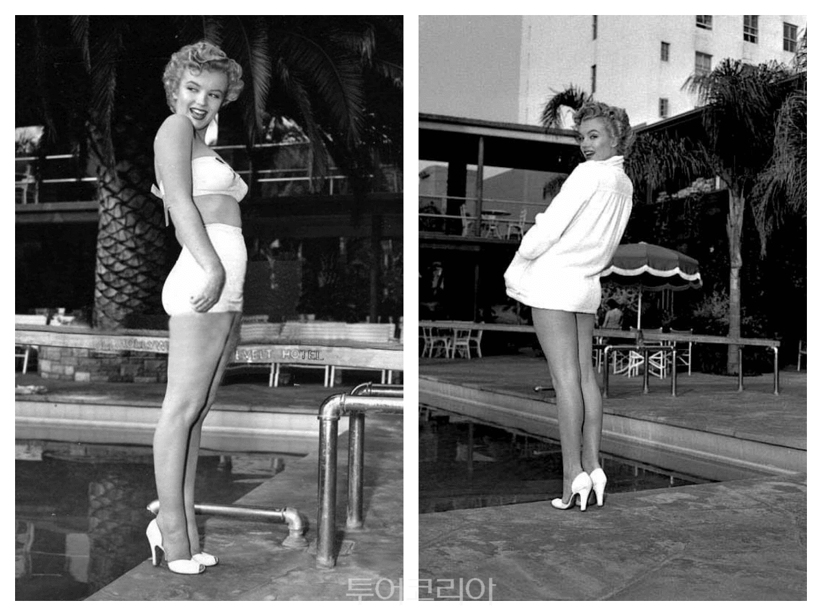 Marilyn Monroe at the Hollywood Roosevelt Hotel pool during her first magazine shoot ⓒHollywood Roosevelt /Photo courtesy of the Los Angeles Tourism & Convention Board