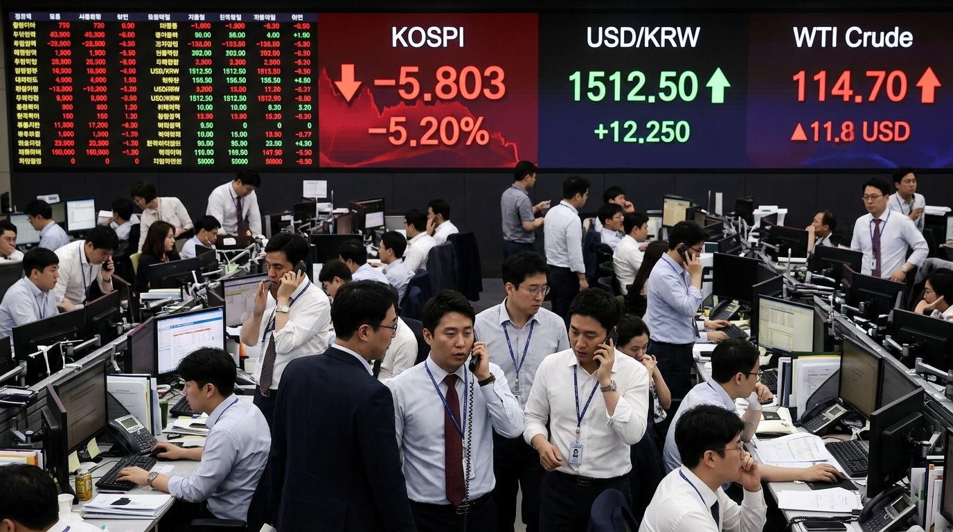 '삼중 악재'에 코스피 5% 급락…17년 만에 환율 1,510원 돌파 1 코스피