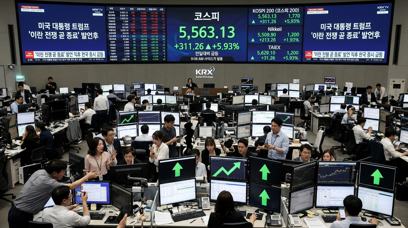 '트럼프 한마디'에 코스피 하루 만에 6% 급등…'현기증 장세' 언제까지 2 AI 생성 썸네일