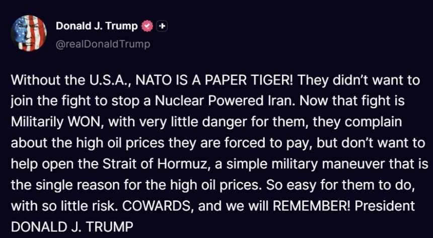 引用：ドナルド・トランプのトゥルース・ソーシャル