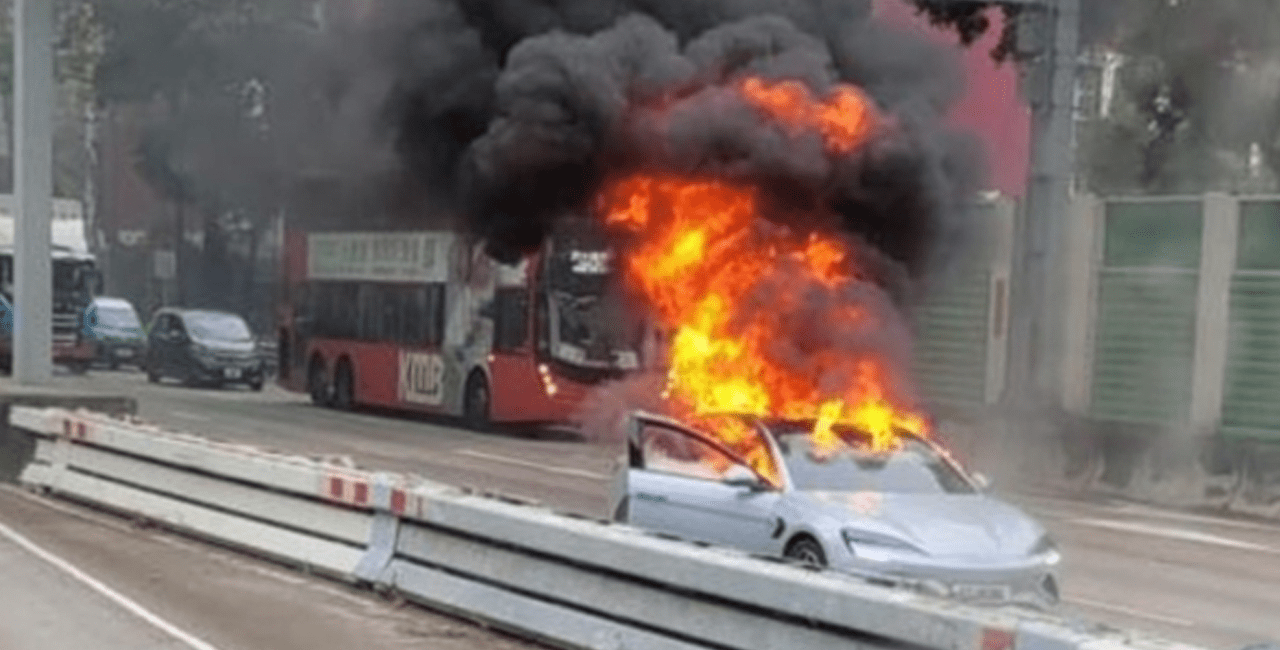 BYD 씰 화재 현장 / 사진=sns