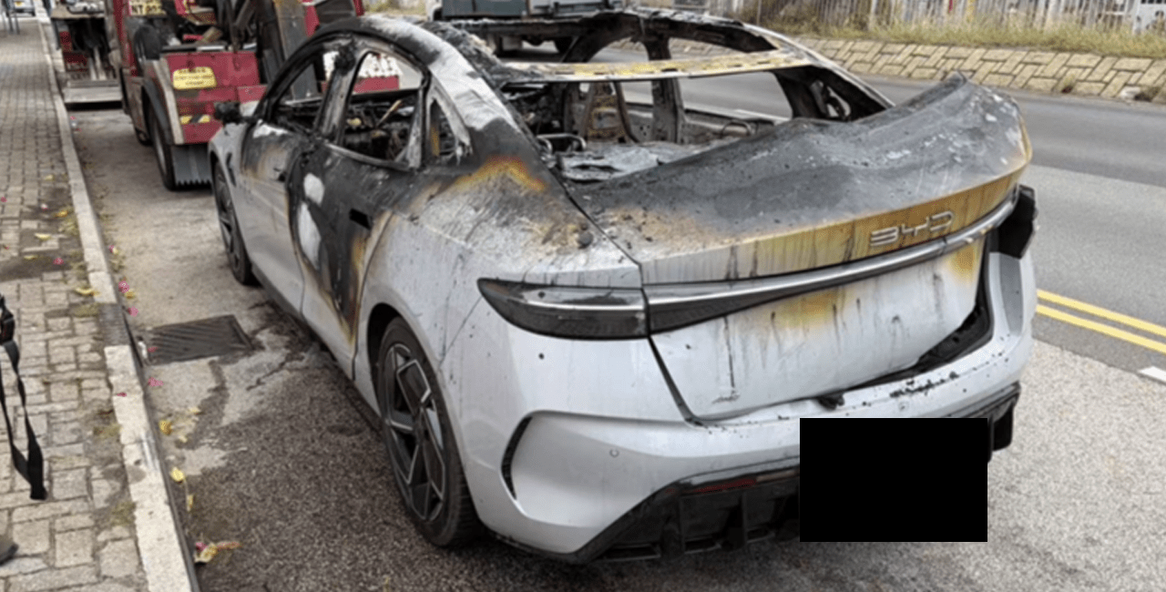 BYD 씰 화재 현장 / 사진=sns