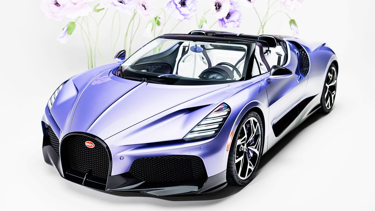 부가티 W16 미스트랄 캐롤라인 전측면 쿼터 뷰 / 사진=부가티