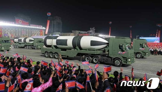 The Pukkuksong series of submarine-launched ballistic missiles (SLBMs) that appeared at the military parade held in 2022 to mark the 90th anniversary of the founding of the Korean People\'s Revolutionary Army / Rodong Sinmun